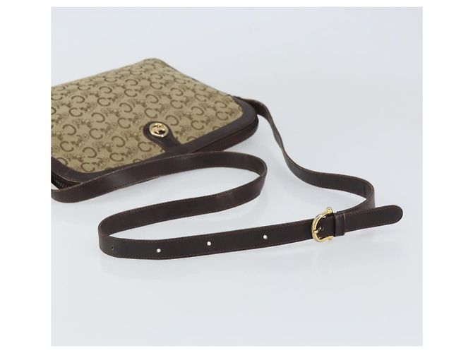 Céline Borsa a Spalla Celine C Sulky in Tela Beige Oro Auth 161739 D'oro - vista 7