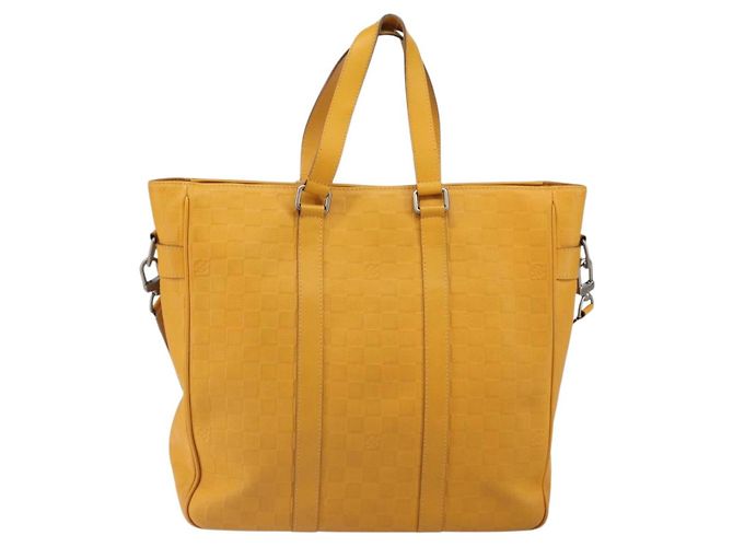 LOUIS VUITTON Borsa Damier Infini Neo Tadao 2way Gialla N41228 LV Auth 161769 Giallo - vista 13