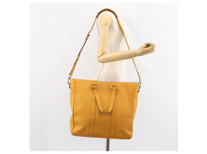 LOUIS VUITTON Borsa Damier Infini Neo Tadao 2way Gialla N41228 LV Auth 161769 Giallo - vista 24
