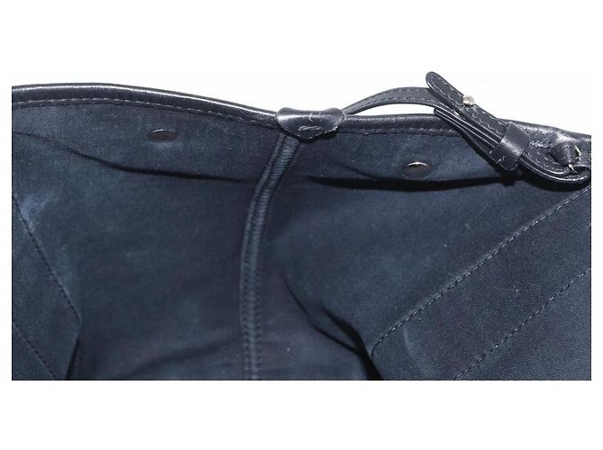 BALENCIAGA Navy Cabas S Hand Bag Canvas Black 339933 Auth hk3318 - view 18