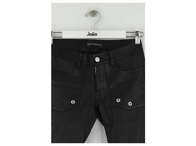 Zadig & Voltaire Schwarze Leder-Slim-Pants - Ansicht 2