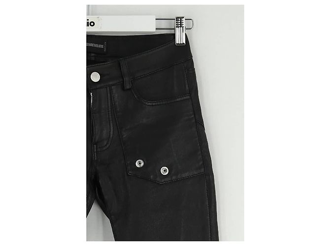 Zadig & Voltaire Schwarze Leder-Slim-Pants - Ansicht 3