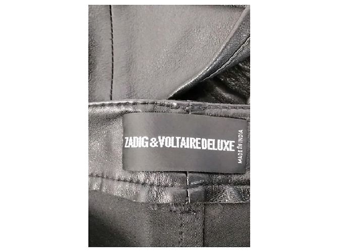 Zadig & Voltaire Schwarze Leder-Slim-Pants - Ansicht 5