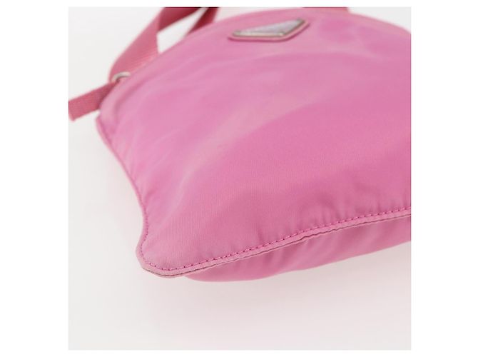PRADA Schultertasche Nylon Rosa Silber Authentisch 161410 Pink - Ansicht 14