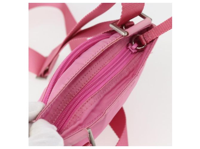 PRADA Schultertasche Nylon Rosa Silber Authentisch 161410 Pink - Ansicht 6