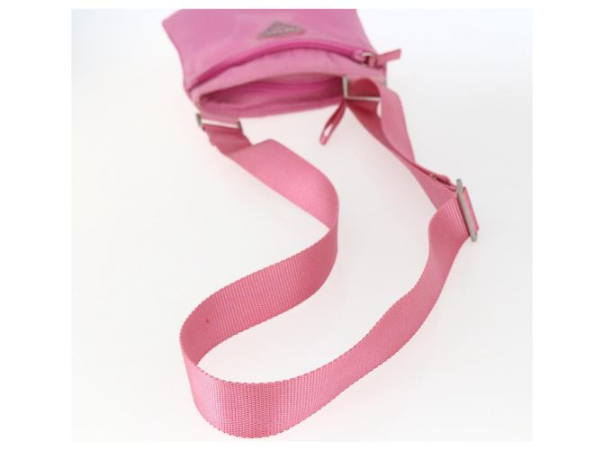 PRADA Schultertasche Nylon Rosa Silber Authentisch 161410 Pink - Ansicht 7