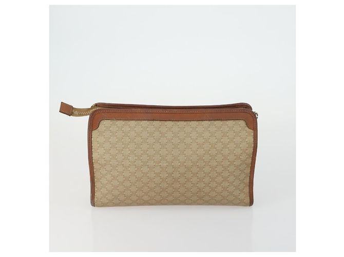Céline Borsa in tela Macadam CELINE in pelle PVC e suede 3 pezzi beige arancione Auth ti3616 - vista 3