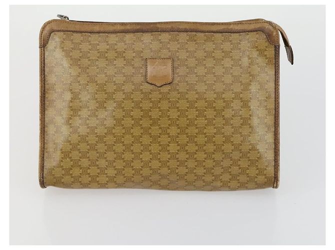 Céline Borsa in tela Macadam CELINE in pelle PVC e suede 3 pezzi beige arancione Auth ti3616 - vista 8