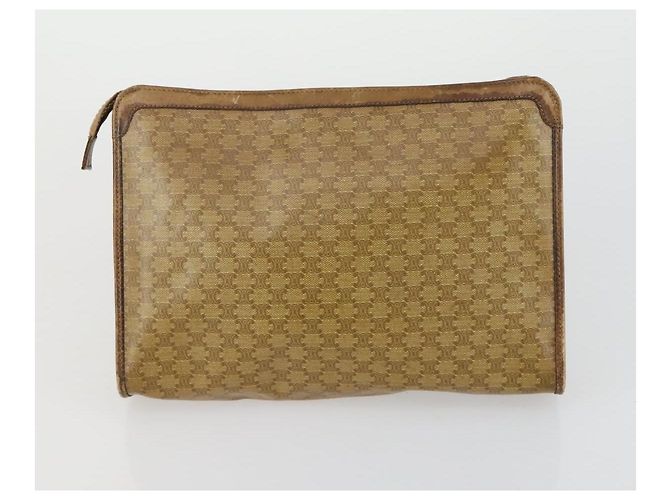 Céline Borsa in tela Macadam CELINE in pelle PVC e suede 3 pezzi beige arancione Auth ti3616 - vista 9
