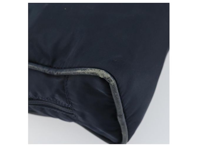 Céline Borsa a mano Celine Circle in nylon blu navy e oro Auth 161415 D'oro - vista 16
