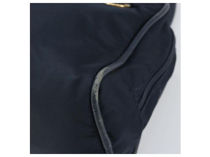 Céline Borsa a mano Celine Circle in nylon blu navy e oro Auth 161415 D'oro - vista 9