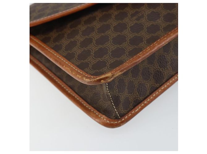 Céline Borsa a spalla circolare in tela Macadam CELINE in pelle PVC marrone oro Auth 161048 D'oro - vista 14