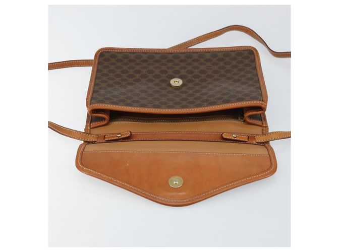 Céline Borsa a spalla circolare in tela Macadam CELINE in pelle PVC marrone oro Auth 161048 D'oro - vista 18