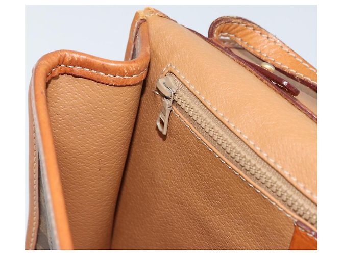 Céline Borsa a spalla circolare in tela Macadam CELINE in pelle PVC marrone oro Auth 161048 D'oro - vista 22