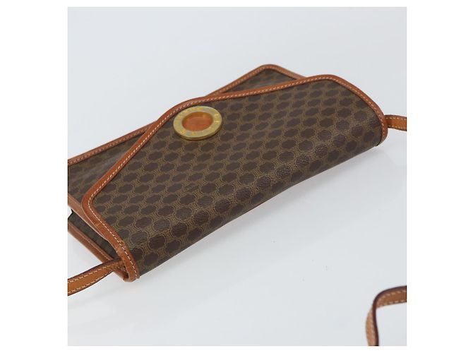 Céline Borsa a spalla circolare in tela Macadam CELINE in pelle PVC marrone oro Auth 161048 D'oro - vista 6