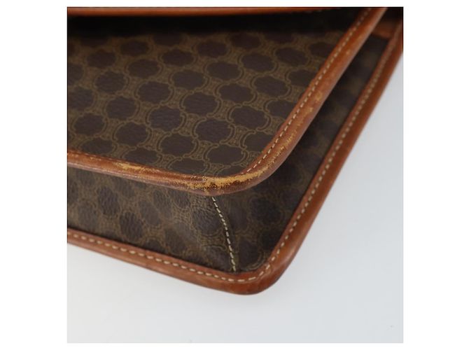 Céline Borsa a spalla circolare in tela Macadam CELINE in pelle PVC marrone oro Auth 161048 D'oro - vista 9
