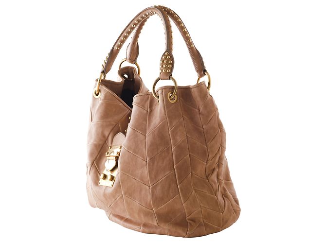 Borsa Hobo Matelassé Miu Miu Marrone - vista 2