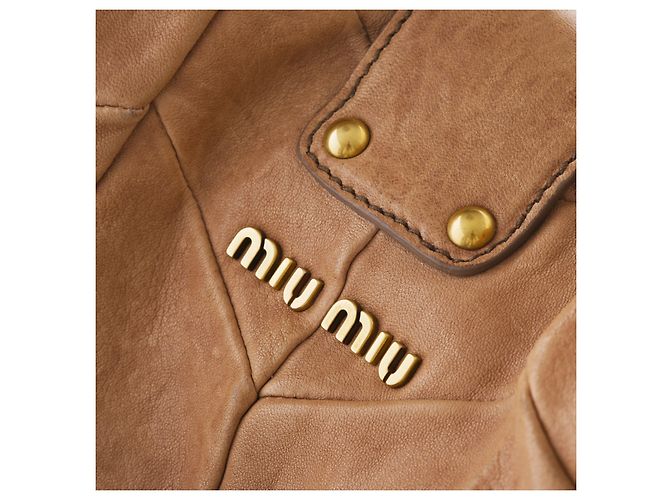 Borsa Hobo Matelassé Miu Miu Marrone - vista 7