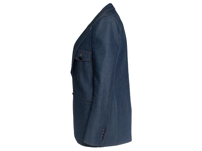 Einreiher Denim-Blazer von Saint Laurent Blau - Ansicht 2