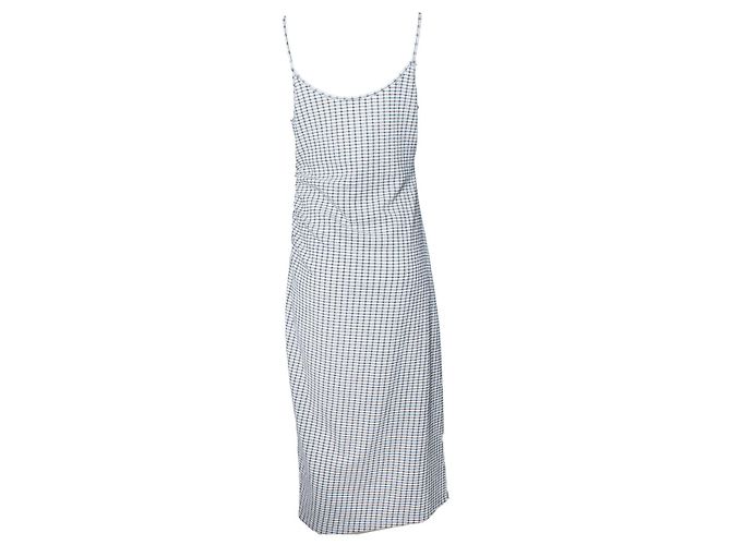 Vince, schwarzes und weißes gestreiftes Maxikleid mit Spaghetti-Trägern - Ansicht 2