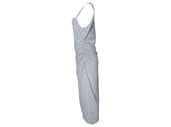 Vince, schwarzes und weißes gestreiftes Maxikleid mit Spaghetti-Trägern - Ansicht 4