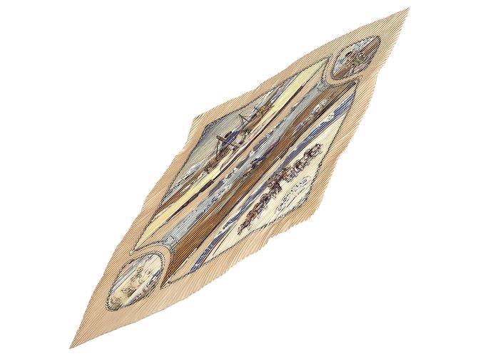Silk In Bufanda plisada CRONLAND de Hermès Multicolor Beige - vista 3