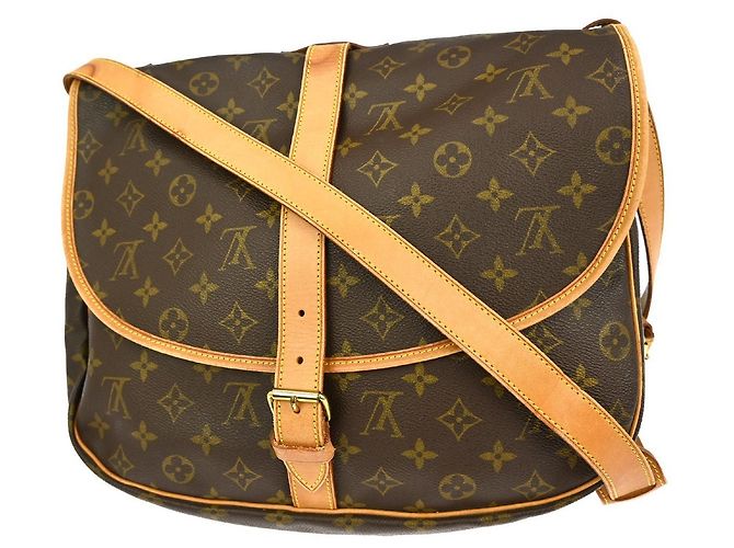 Borsa Saumur Louis Vuitton in tela Monogram 35 Marrone - vista 2