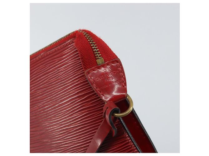 Pochette Accessoires in pelle Epi Louis Vuitton Rosso - vista 6