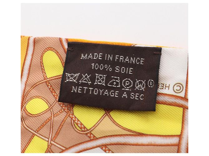 Foulard in seta Hermès Twilly Coup de Fouet au Bloc Giallo - vista 5