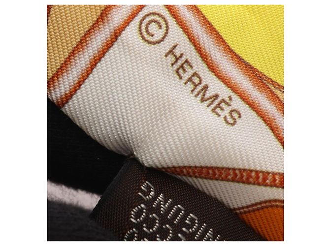 Foulard in seta Hermès Twilly Coup de Fouet au Bloc Giallo - vista 6