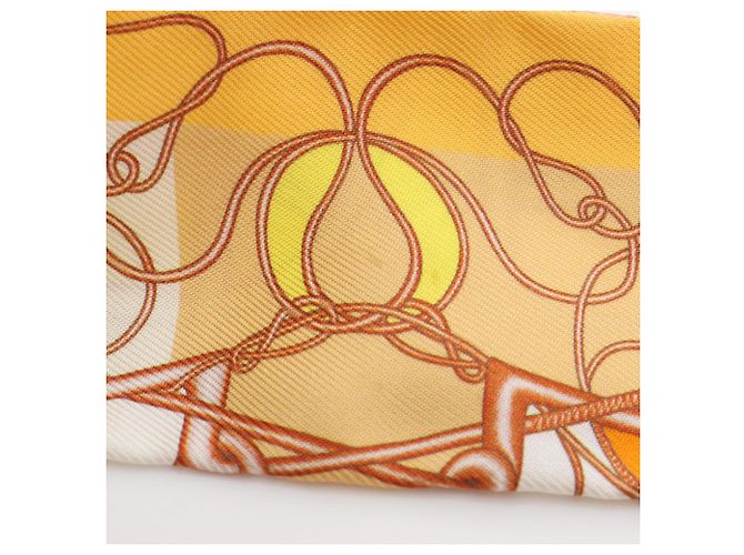 Foulard in seta Hermès Twilly Coup de Fouet au Bloc Giallo - vista 7