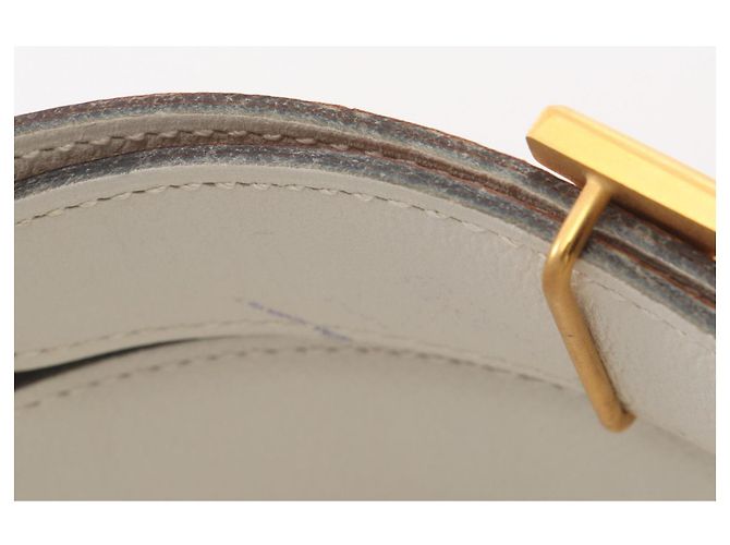Constance H Gürtel von Hermès Braun Weiß - Ansicht 11