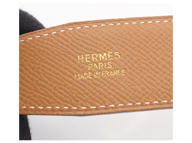 Constance H Gürtel von Hermès Braun Weiß - Ansicht 4