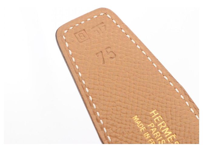 Constance H Gürtel von Hermès Braun Weiß - Ansicht 5