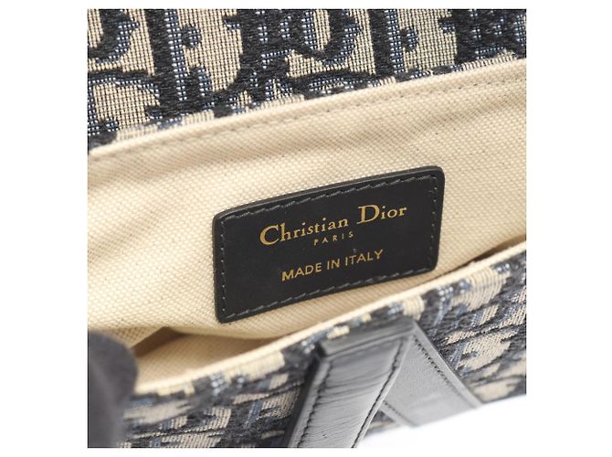 Christian Dior Mini borsa Saddle Dior in avorio e blu navy Crudo - vista 4