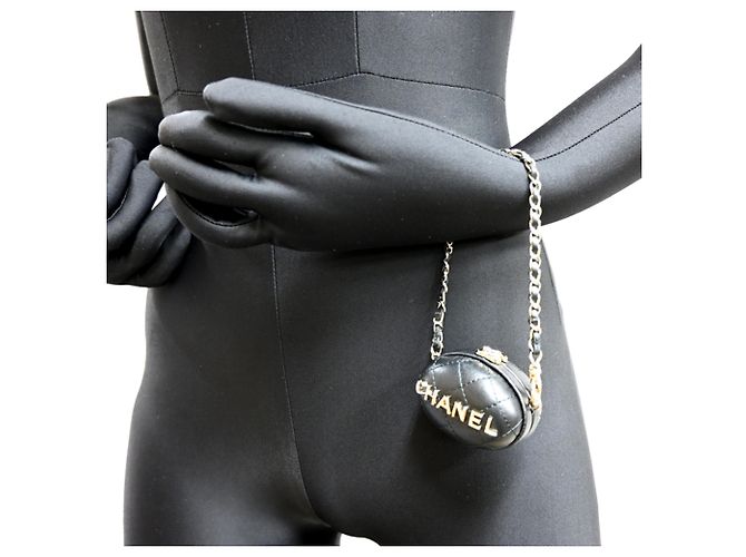 Charm per borsa in pelle di agnello nero Chanel - vista 9