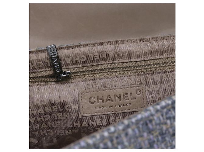 Timeless Chanel CC Flap Satchel gestepptes Tweed Medium Braun - Ansicht 3