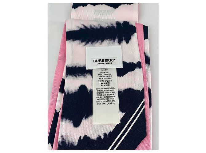 Burberry London England: Schmale Seidenschal – Dualität und Kontrast Mehrfarben - Ansicht 3