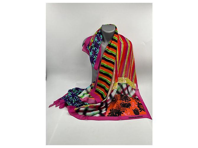 Dsquared2 Écharpe Dsquared - design de patchwork abstrait Multicolore - vue 12