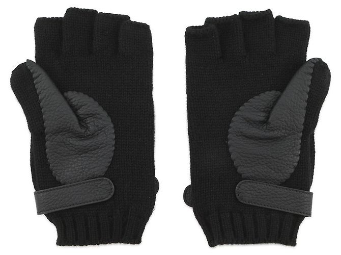 Kaschmir- und Hirschlederhandschuhe Lionel Hermès Schwarz - Ansicht 2