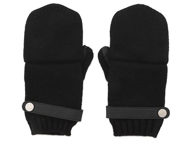 Kaschmir- und Hirschlederhandschuhe Lionel Hermès Schwarz - Ansicht 3