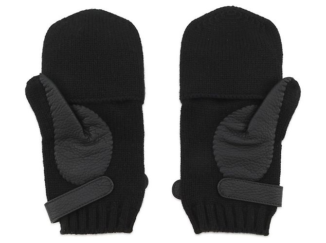Kaschmir- und Hirschlederhandschuhe Lionel Hermès Schwarz - Ansicht 4