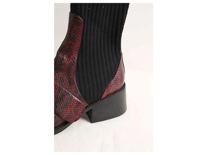 Chloé Botas de Cuero Burdeos - vista 5