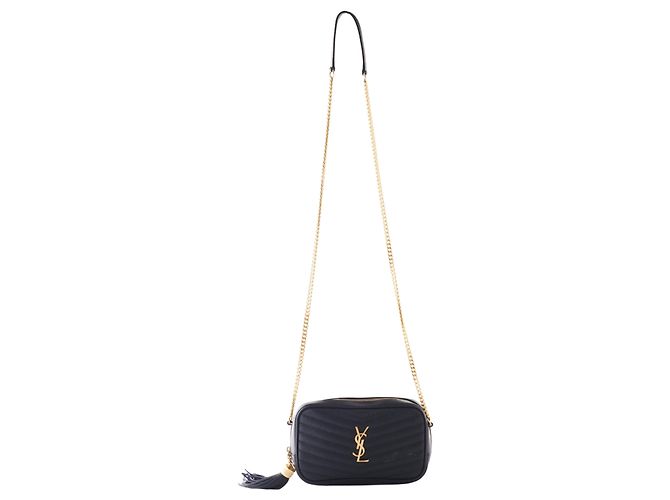 Yves Saint Laurent Borsa a tracolla Mini Lou in pelle matelassé nera di Saint Laurent Nero - vista 2