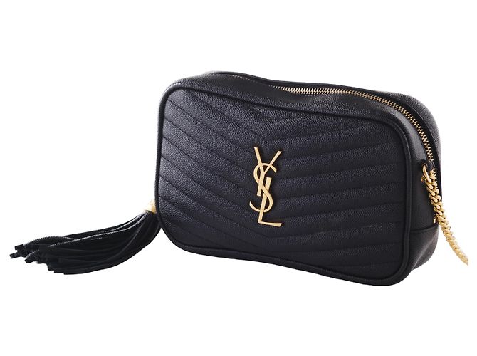 Yves Saint Laurent Borsa a tracolla Mini Lou in pelle matelassé nera di Saint Laurent Nero - vista 3