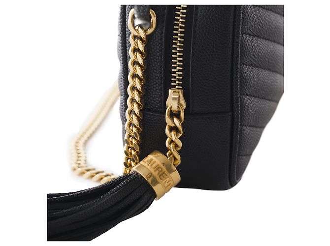 Yves Saint Laurent Borsa a tracolla Mini Lou in pelle matelassé nera di Saint Laurent Nero - vista 5