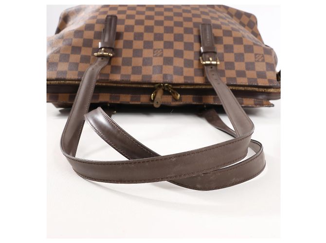 Borsa a Spalla Louis Vuitton Chelsea Damier Ebene in Marrone N51119 Rosso - vista 5