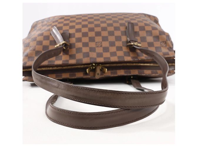 Borsa a Spalla Louis Vuitton Chelsea Damier Ebene in Marrone N51119 Rosso - vista 6