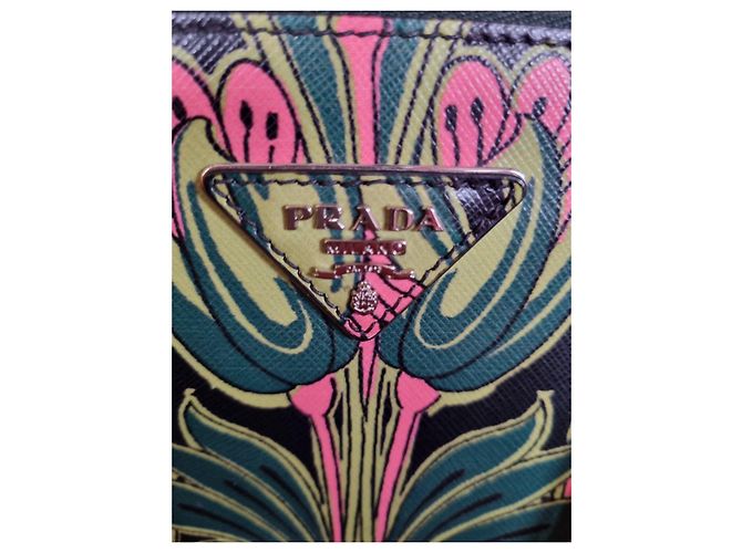 Prada Handtasche mit Blumenmuster Pink Grün - Ansicht 10