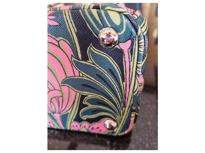 Prada Handtasche mit Blumenmuster Pink Grün - Ansicht 2